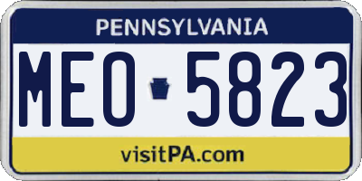 PA license plate MEO5823