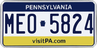 PA license plate MEO5824