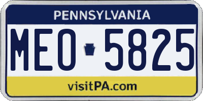 PA license plate MEO5825