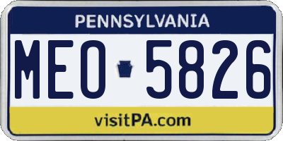 PA license plate MEO5826