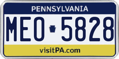 PA license plate MEO5828