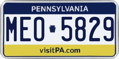 PA license plate MEO5829