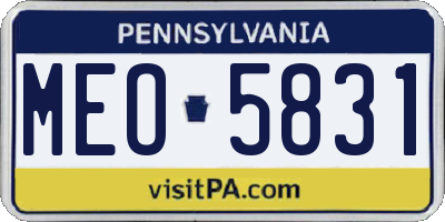 PA license plate MEO5831