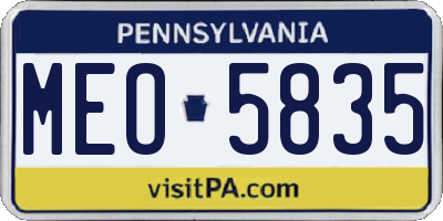PA license plate MEO5835