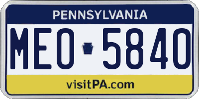 PA license plate MEO5840