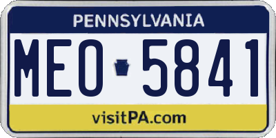 PA license plate MEO5841
