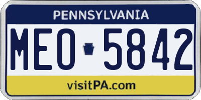 PA license plate MEO5842