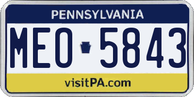 PA license plate MEO5843
