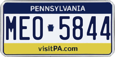 PA license plate MEO5844