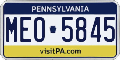 PA license plate MEO5845