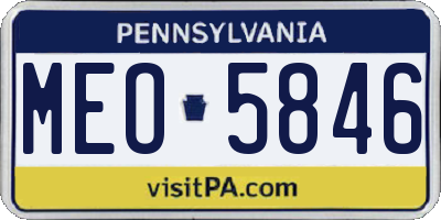 PA license plate MEO5846