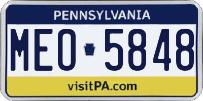 PA license plate MEO5848