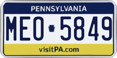 PA license plate MEO5849