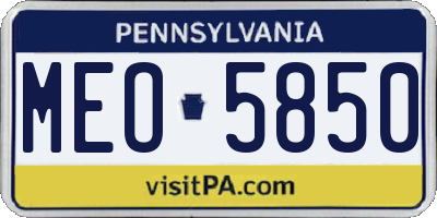 PA license plate MEO5850