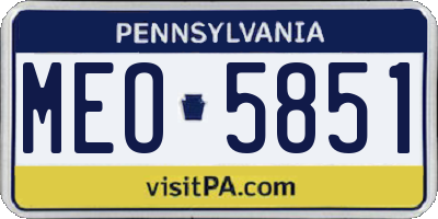 PA license plate MEO5851