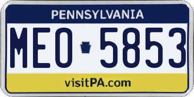PA license plate MEO5853