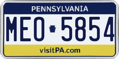 PA license plate MEO5854