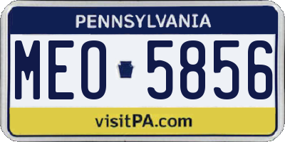 PA license plate MEO5856