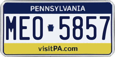 PA license plate MEO5857
