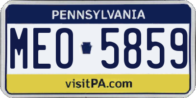 PA license plate MEO5859