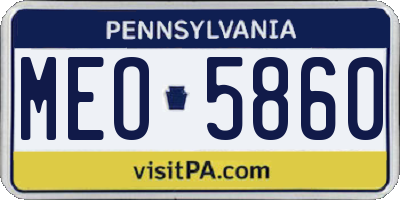 PA license plate MEO5860