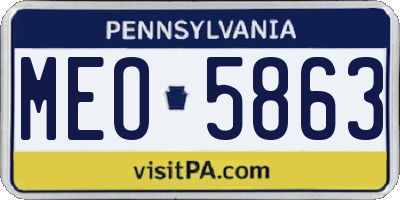 PA license plate MEO5863