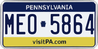 PA license plate MEO5864