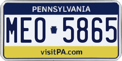 PA license plate MEO5865