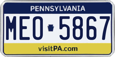 PA license plate MEO5867