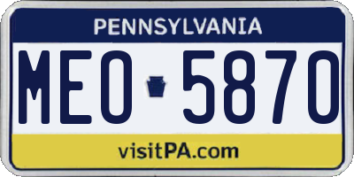 PA license plate MEO5870