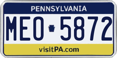 PA license plate MEO5872