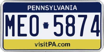 PA license plate MEO5874