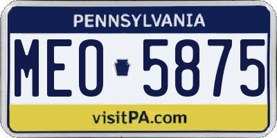 PA license plate MEO5875