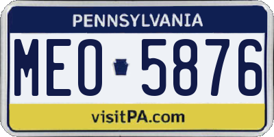 PA license plate MEO5876
