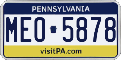 PA license plate MEO5878
