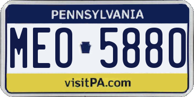 PA license plate MEO5880