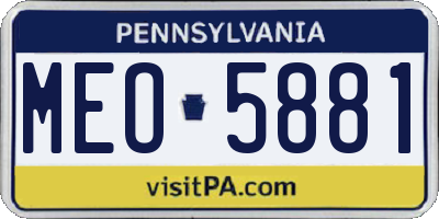 PA license plate MEO5881