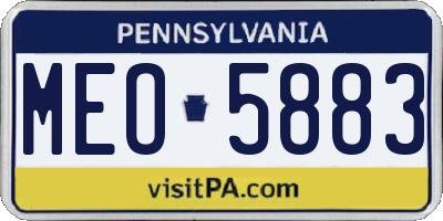 PA license plate MEO5883