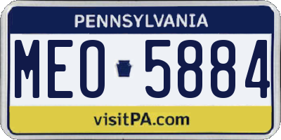PA license plate MEO5884