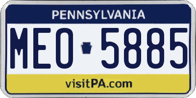 PA license plate MEO5885