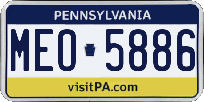 PA license plate MEO5886