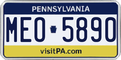 PA license plate MEO5890
