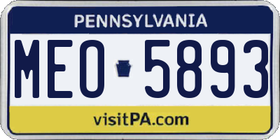 PA license plate MEO5893