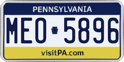 PA license plate MEO5896
