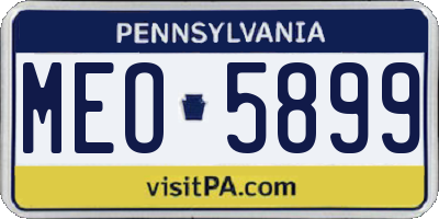 PA license plate MEO5899