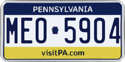 PA license plate MEO5904
