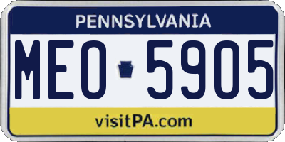 PA license plate MEO5905