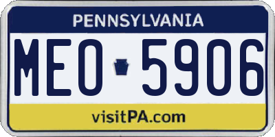 PA license plate MEO5906