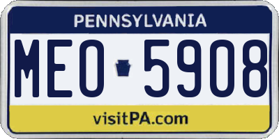 PA license plate MEO5908