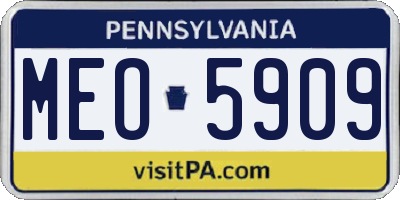 PA license plate MEO5909